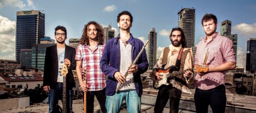 ​​The Shuk. From Left to Right: Gal Motiuk (Bass Guitar), Eliran Motiuk (Keyboards), Yoni Avital (Lead Vocals, Flutes), Maor Hai (Elecric Guitar, Saz, Oud), Erez Simon (Percussion, Drums) [Photo: Courtesy]