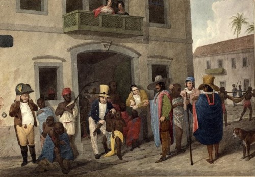 While the Torah permits slavery, its laws are uniquely humane. [The Slave Market at Rio, by Edward Francis Finden / Wiki Commons]