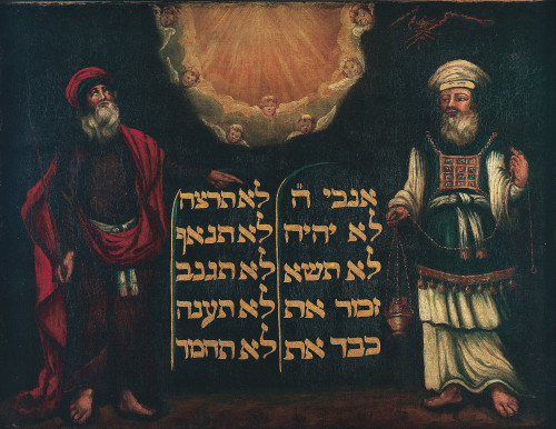 Moses and Aaron with the Tablets of the Law, artist unknown. [Image: Wikimedia Commons]