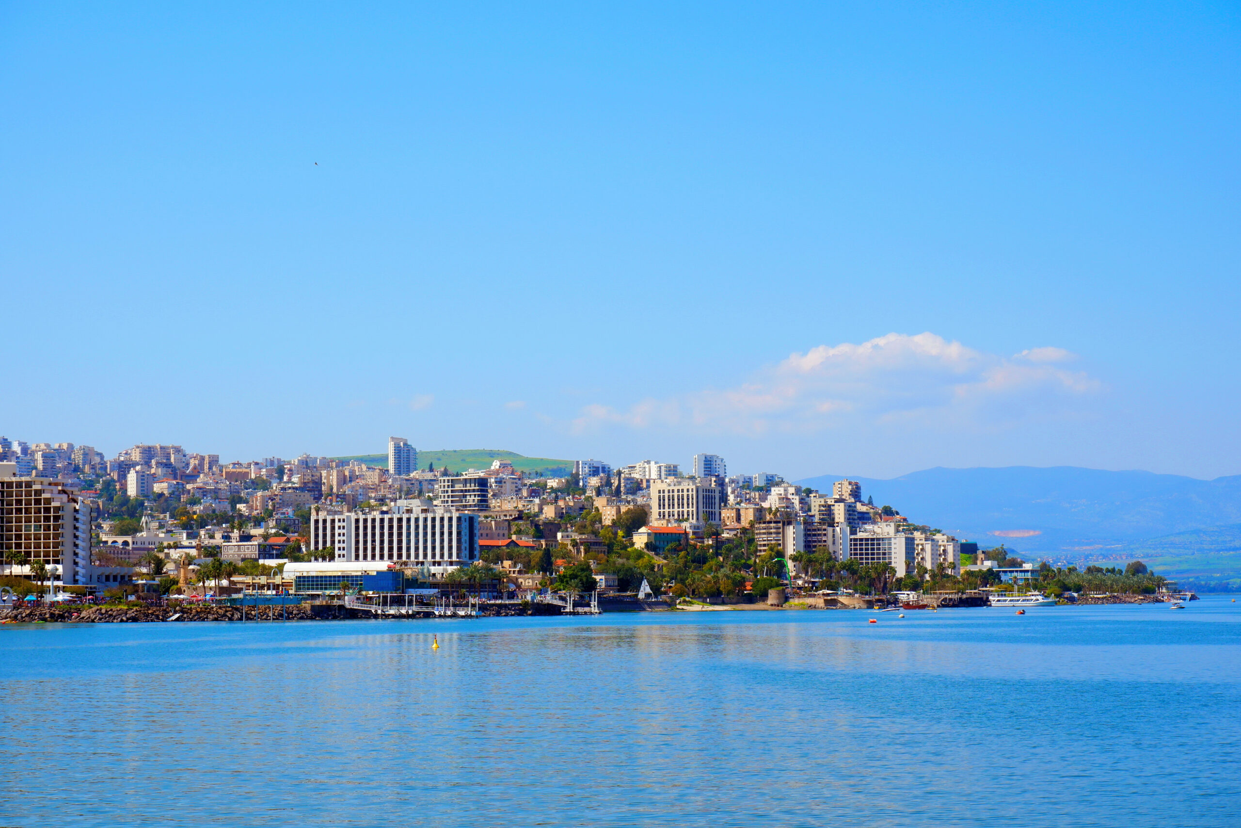 Tiberias,City,View,From,Sea,Of,Galilee,Lake,Side